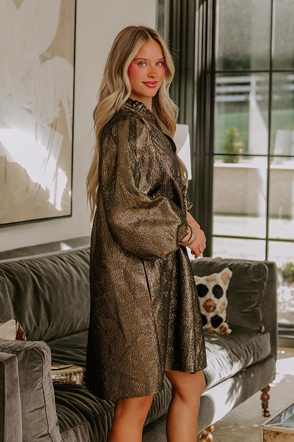 Uptown Radiance Babydoll Mini Dress in Gold Image - 3