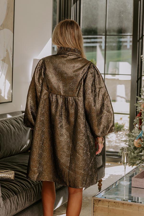 Uptown Radiance Babydoll Mini Dress in Gold Image - 4
