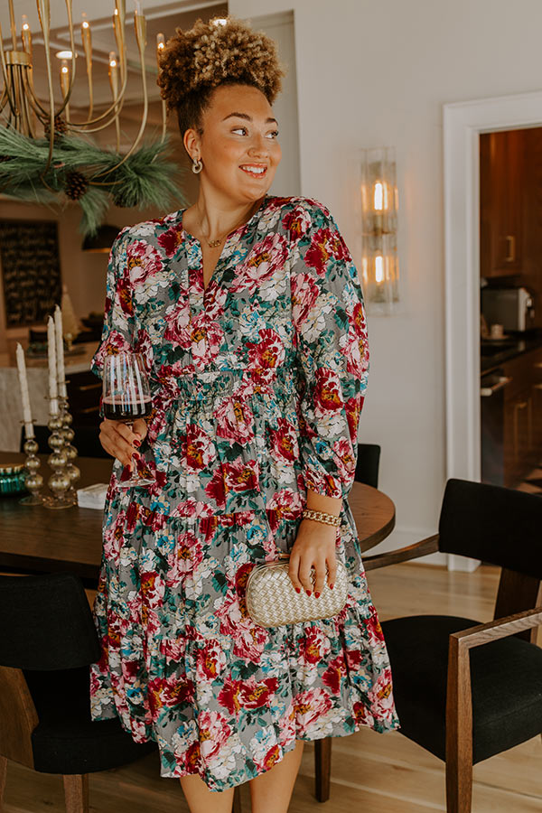 Sweet Meadow Floral Midi Dress Curves Image - 2