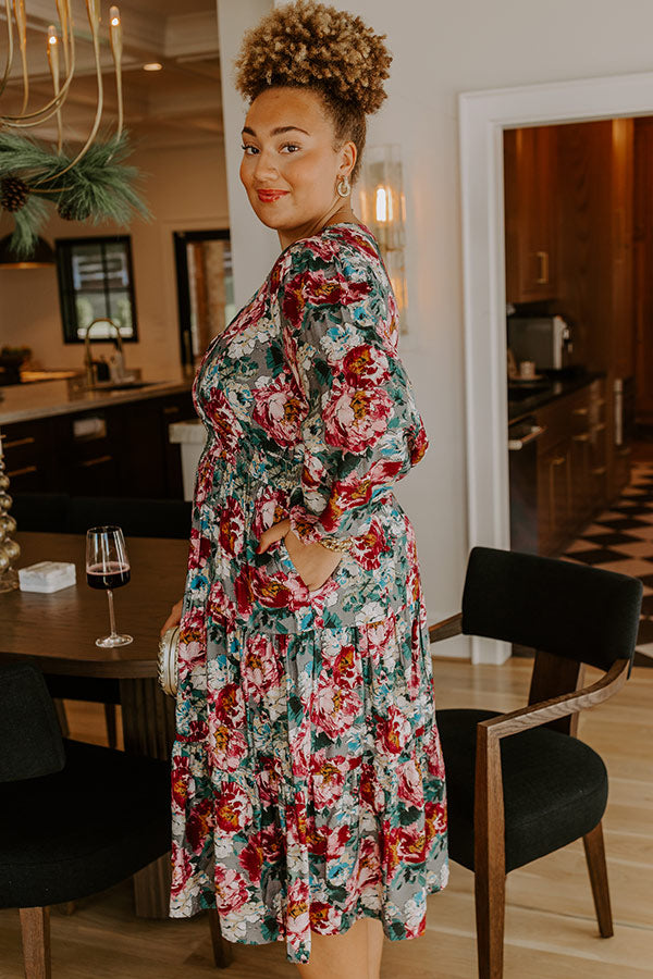 Sweet Meadow Floral Midi Dress Curves Image - 3