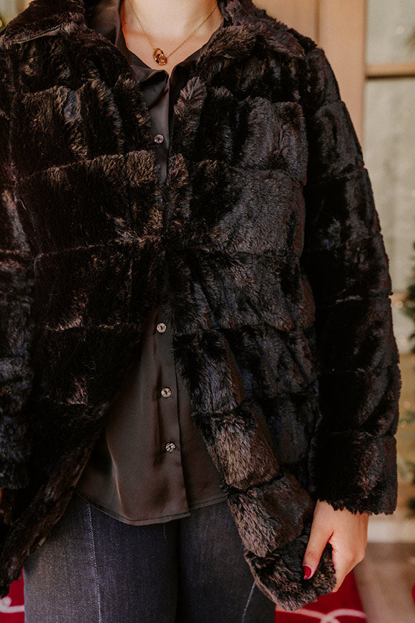 Uptown Charm Faux Fur Coat in Black Curves Image - 3