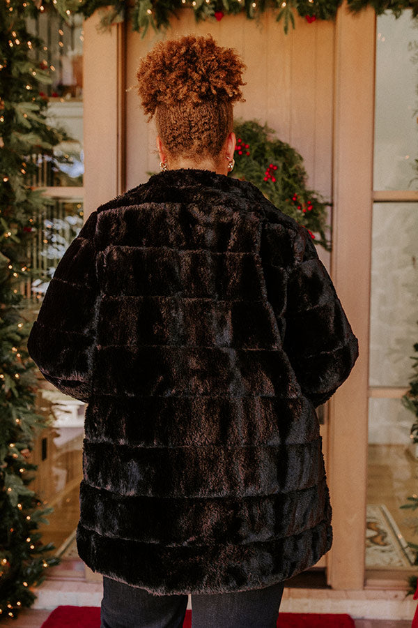 Uptown Charm Faux Fur Coat in Black Curves Image - 5