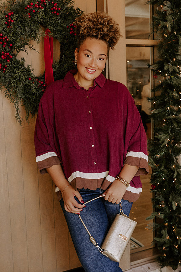 Uptown Gathering Oversized Button Up Top Curves Image - 3