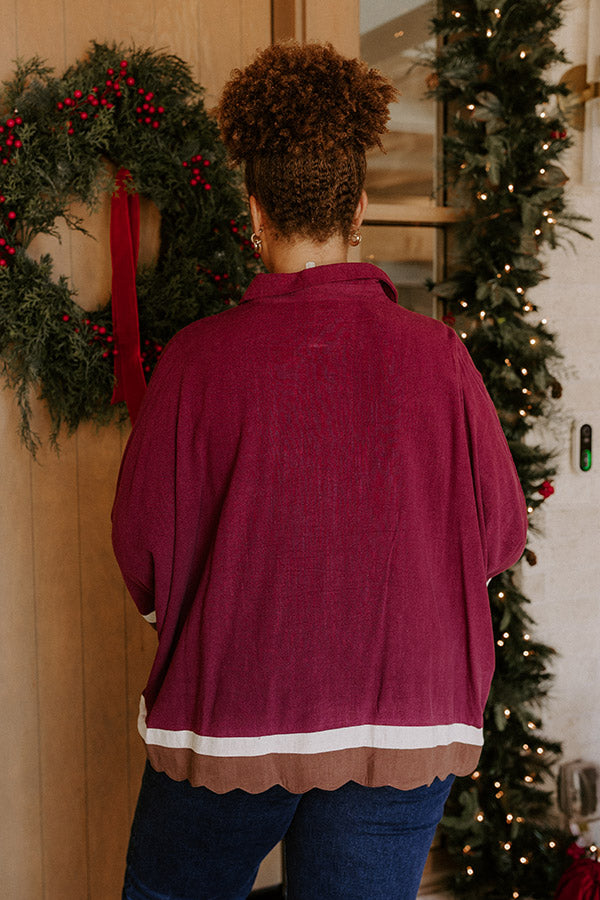 Uptown Gathering Oversized Button Up Top Curves Image - 5