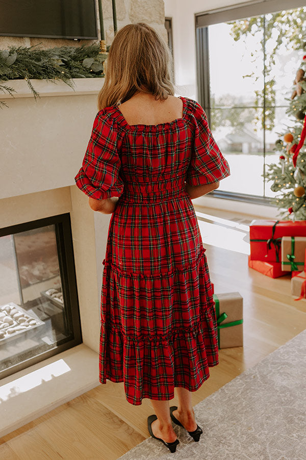 Plaid Kisses Midi Dress Image - 3