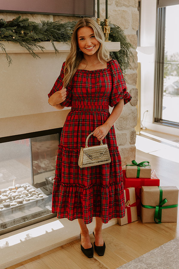 Plaid Kisses Midi Dress Image - 5