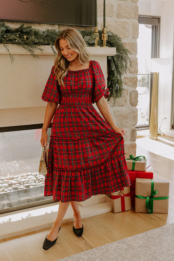 Plaid Kisses Midi Dress Image - 1