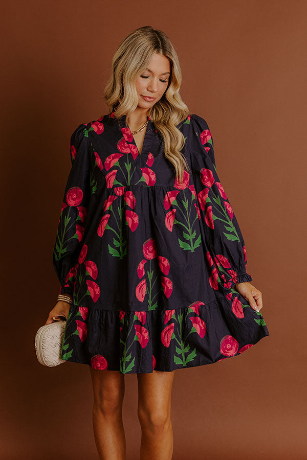 Sweet Petals and Wine Babydoll Mini Dress Image - 1