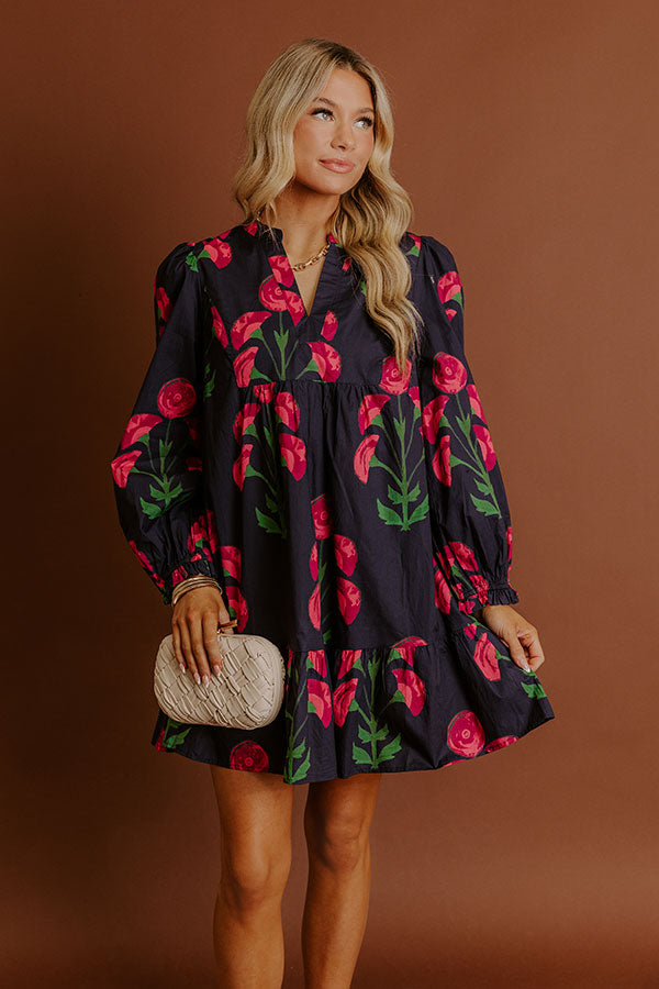 Sweet Petals and Wine Babydoll Mini Dress Image - 3