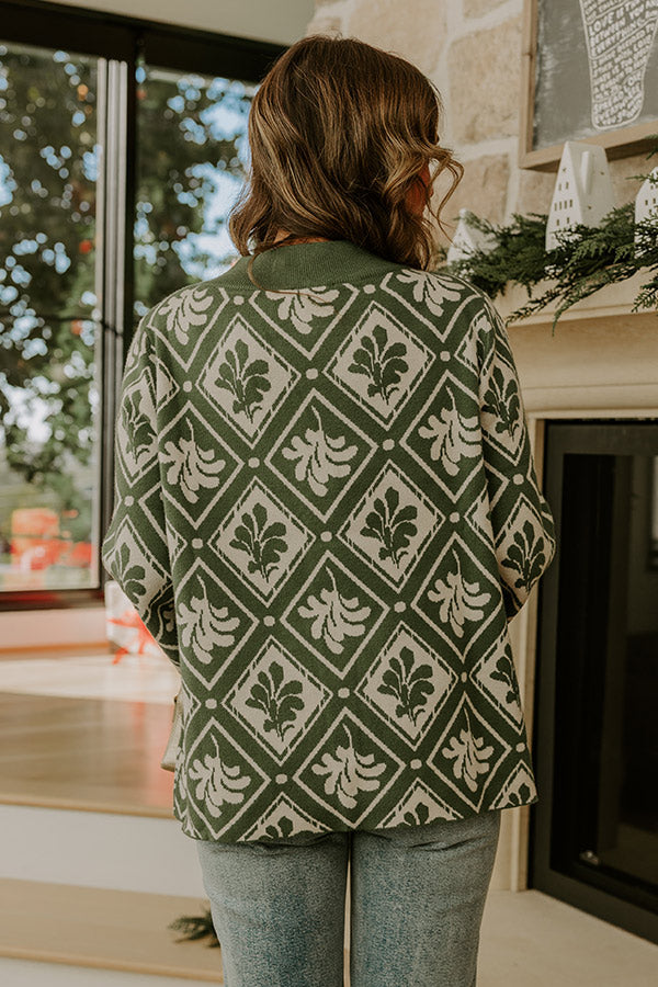 Polished Comfort Knit Sweater Top in Olive Image - 4