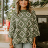 Polished Comfort Knit Sweater Top in Olive Image - 1
