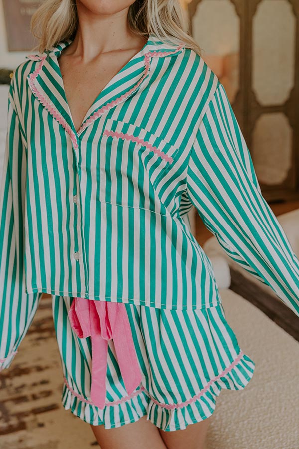 Merry And Bright Satin Pajama Top Image - 2