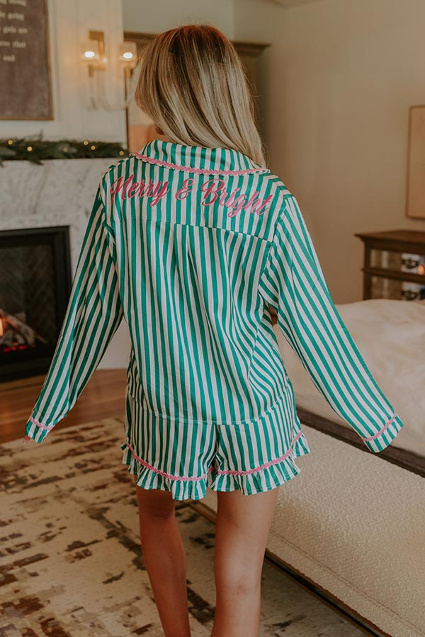 Merry And Bright Satin Pajama Top Image - 5