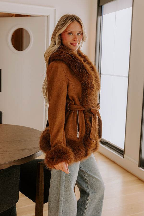 Weekend in London Faux Suede Coat Image - 5