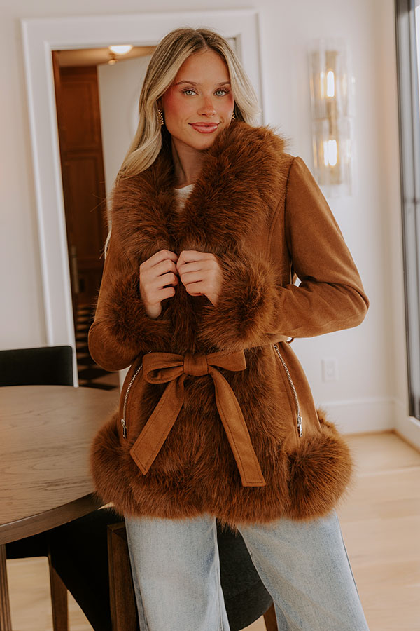 Weekend in London Faux Suede Coat Image - 3