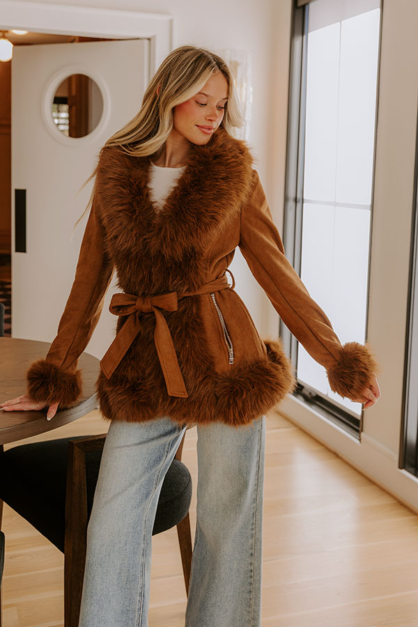 Weekend in London Faux Suede Coat Image - 5