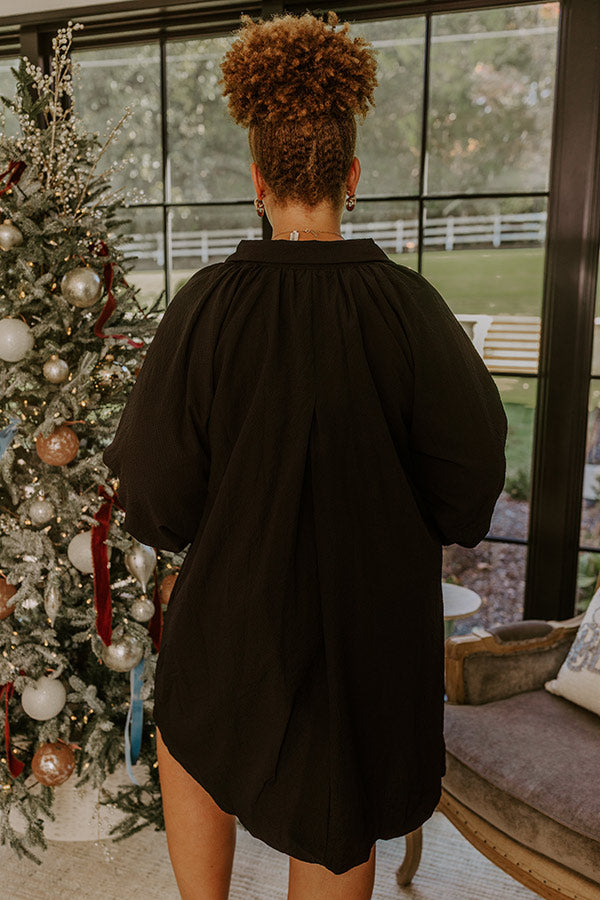 Dinner in Soho Scalloped Mini Dress in Black Curves Image - 5