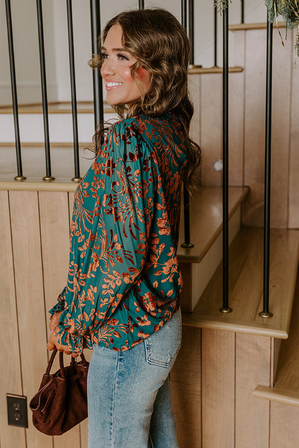 Evening Muse Floral Velvet Burnout Shift Top Image - 4