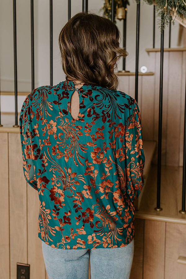 Evening Muse Floral Velvet Burnout Shift Top Image - 5