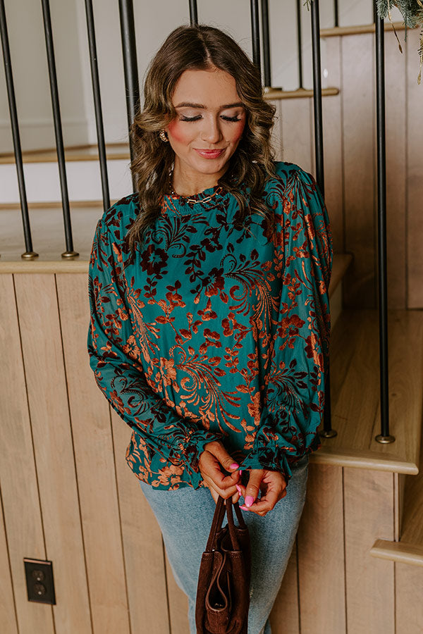 Evening Muse Floral Velvet Burnout Shift Top Image - 1