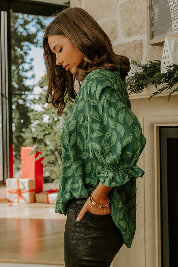 Central Park Leaves Jacquard Top Image - 5