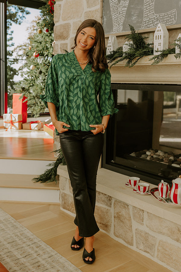 Central Park Leaves Jacquard Top Image - 2