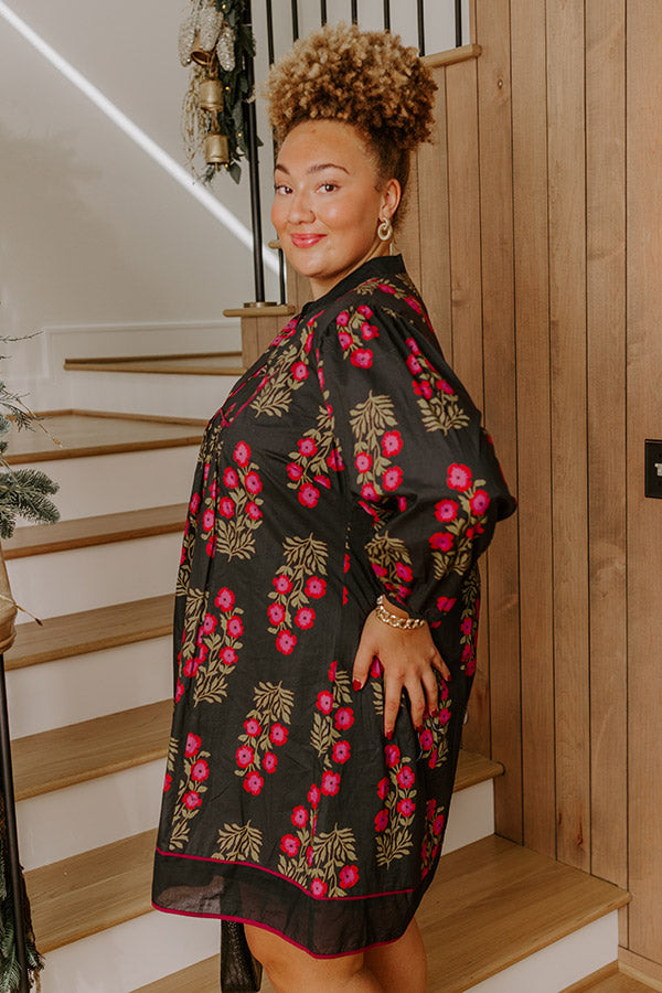 Dinner Party Chic Floral Mini Dress Curves Image - 4