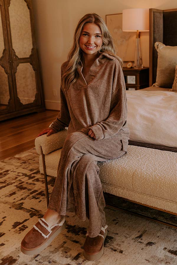 Warm Welcome High Waist Chenille Knit Pants in Mocha Image - 1