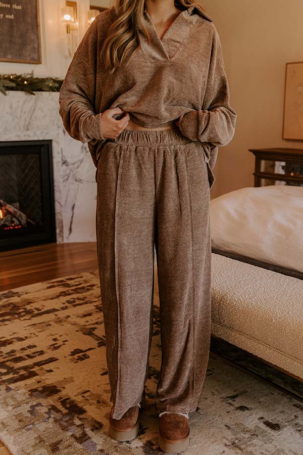 Warm Welcome High Waist Chenille Knit Pants in Mocha Image - 2