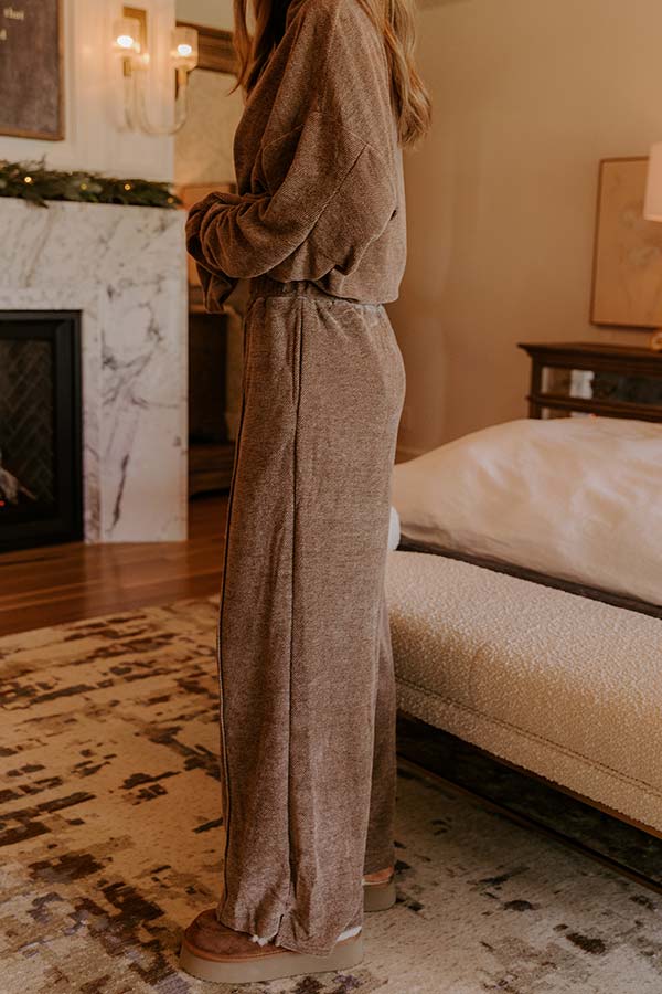 Warm Welcome High Waist Chenille Knit Pants in Mocha Image - 3