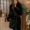 London Afternoon Plush Faux Fur Coat in Black Image - 1