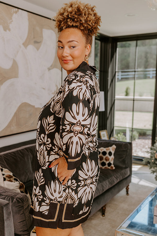 Twilight Grove Floral Mini Dress in Black Curves Image - 3