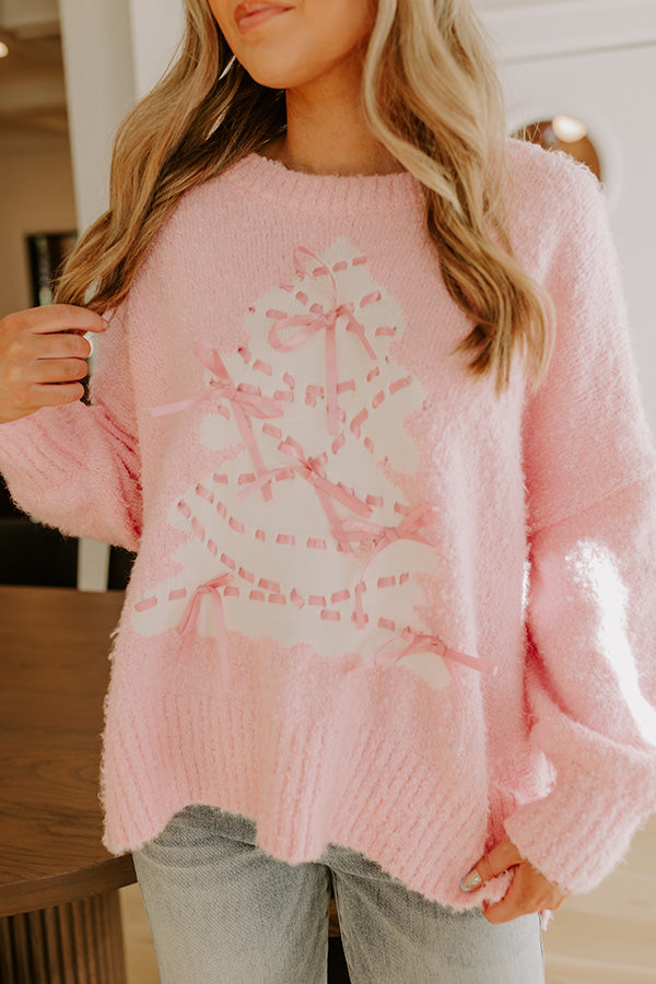 Christmas Tree Cutie Knit Sweater in Pink Image - 2