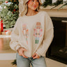 Nutcracker Nights Cross Stitch Embroidered Knit Sweater Image - 1