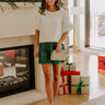 Luxe Lifestyle High Waist Satin Mini Skirt in Hunter Green Image - 1