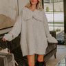 Cozy Feels Pointelle Knit Sweater Mini Dress in Grey Image - 1