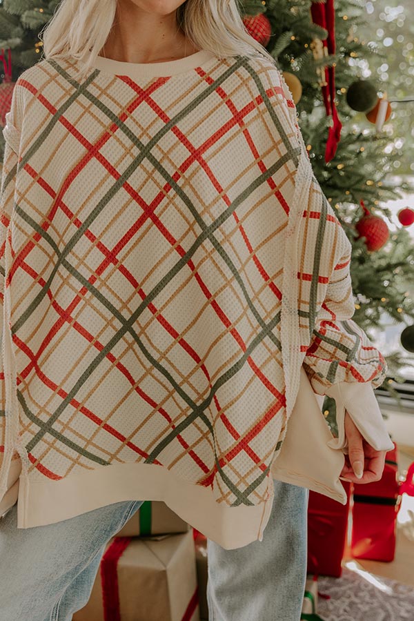 Cocoa And Cozy Oversized Waffle Knit Top Image - 4