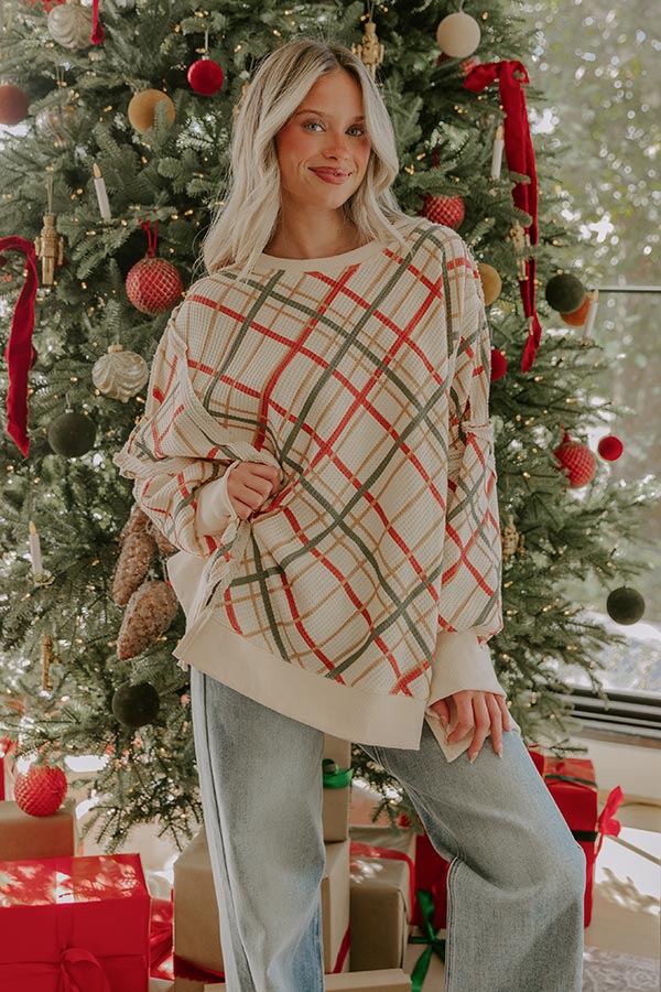 Cocoa And Cozy Oversized Waffle Knit Top Image - 1