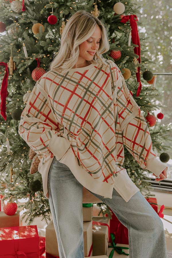 Cocoa And Cozy Oversized Waffle Knit Top Image - 3