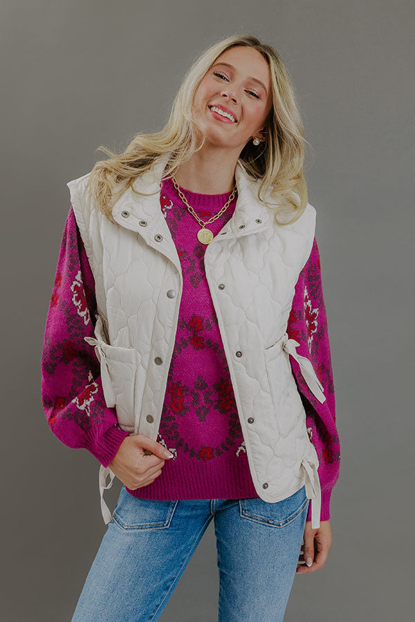 Fall In The City Floral Knit Sweater Image - 1