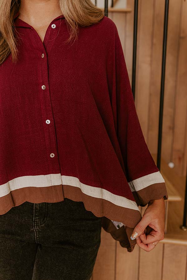 Uptown Gathering Oversized Button Up Top Image - 4