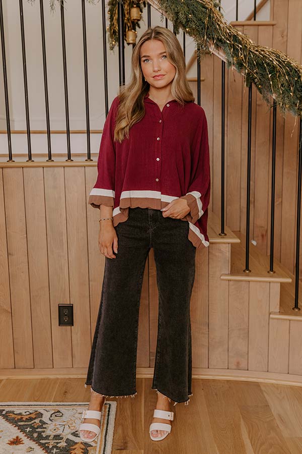 Uptown Gathering Oversized Button Up Top Image - 2