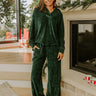 Warm Welcome High Waist Chenille Knit Pants in Hunter Green Image - 1