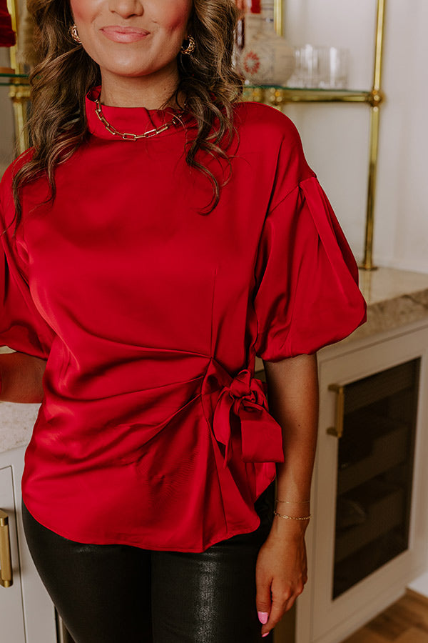 Modern Mingle Satin Front Tie Top Image - 4