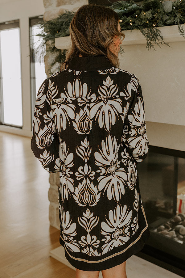 Twilight Grove Floral Mini Dress in Black Image - 5