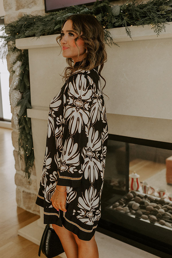 Twilight Grove Floral Mini Dress in Black Image - 3