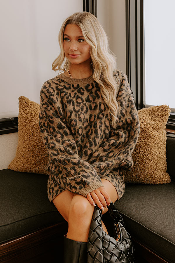 Metro Muse Oversized Knit Leopard Sweater Image - 2