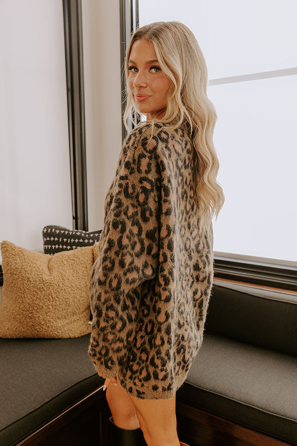 Metro Muse Oversized Knit Leopard Sweater Image - 4