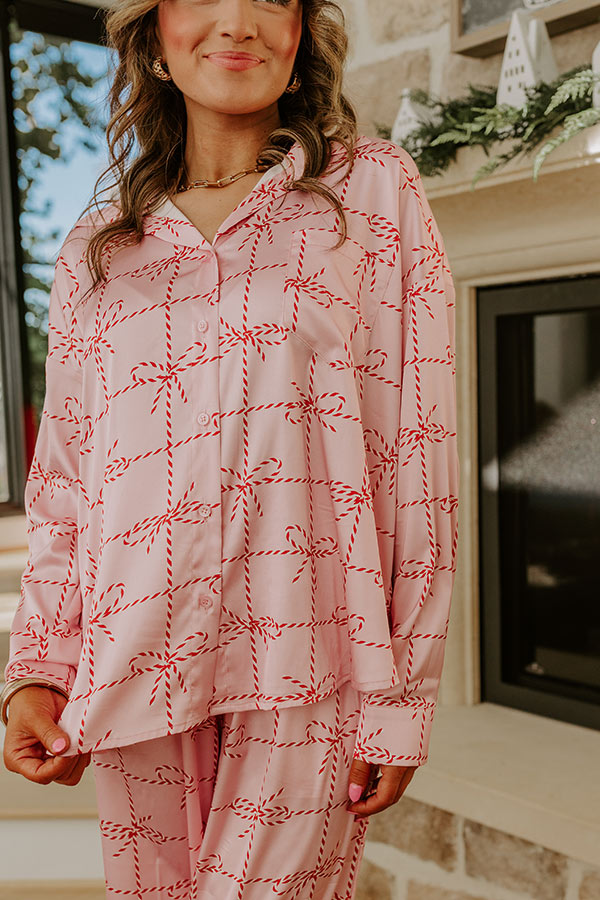 Wrapped in Bows Satin Pajama Top Image - 3