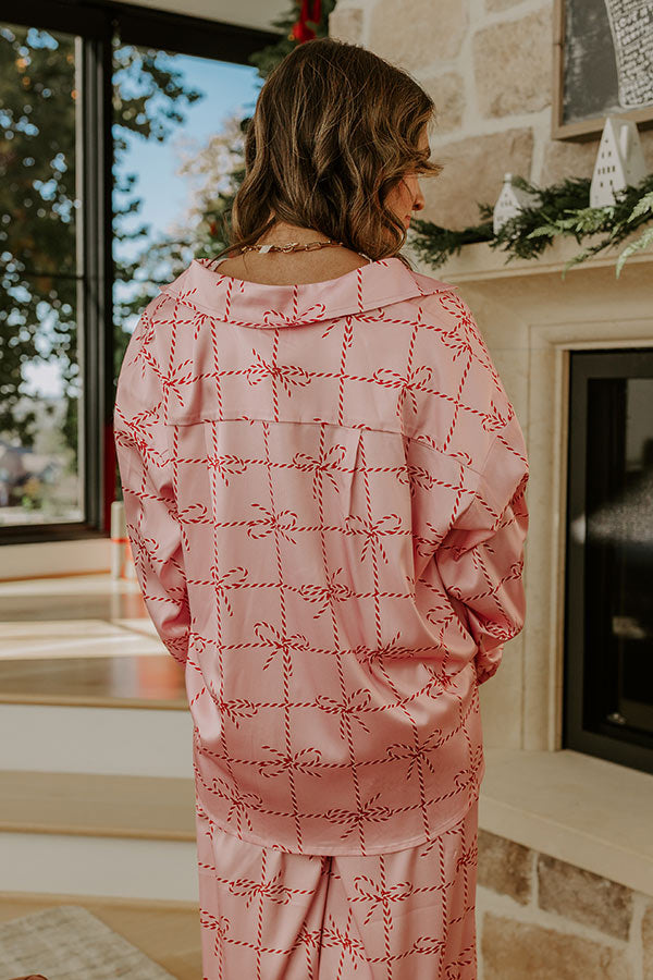 Wrapped in Bows Satin Pajama Top Image - 5